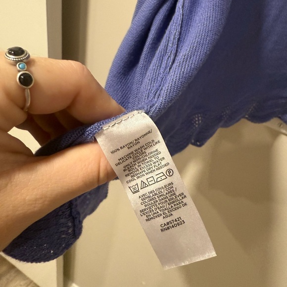 LOFT Women's Vibrant Blue Open Cardigan - Picture 2 of 3